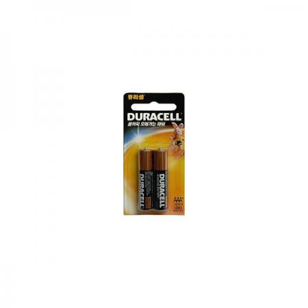 디바이스마트,전원/파워/배터리 > 배터리/배터리홀더 > 일회용건전지 > AAA형 건전지,듀라셀,MN2400-2BP(AAA 1.5V)L,제조사 : 듀라셀 / AAA형 / LR03 / 전압 : 1.5V / 알카라인 Alkaline / 수량 : 2개 / 포장 : 카드형 포장