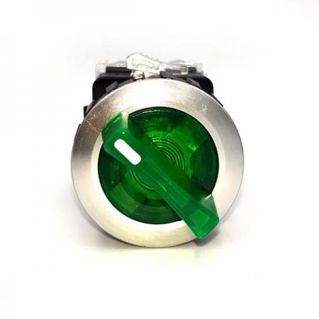 디바이스마트,스위치/부저/전기부품 > 산업용 스위치/제어 기기 > 제어/안전 스위치 > 셀렉터 스위치(25파이 이상),KGAUTO,조광형 셀렉터 스위치 - 녹색 [KGT-L2R1VG],알루미늄 고급매입형 30Φ / 2단 자동(2 Automatic return) / 1a1b / 110/220V a.c / 녹색(GREEN)