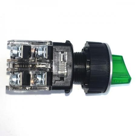 디바이스마트,스위치/부저/전기부품 > 산업용 스위치/제어 기기 > 제어/안전 스위치 > 셀렉터 스위치(25파이 이상),KGAUTO,조광형 셀렉터 스위치 - 녹색 [KGT-L2R1VG],알루미늄 고급매입형 30Φ / 2단 자동(2 Automatic return) / 1a1b / 110/220V a.c / 녹색(GREEN)