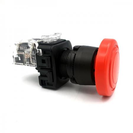 디바이스마트,스위치/부저/전기부품 > 산업용 스위치/제어 기기 > 제어/안전 스위치 > 비상 정지 스위치(25파이 이상),KGAUTO,비상 정지용 누름버튼 스위치 - 적색 [KGE-N4B1R],플라스틱 일반형 22Φ / 자기복귀 / 모멘터리 / 1a1b / 적색(RED)