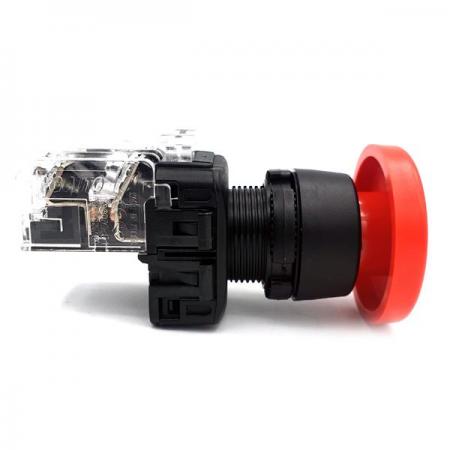 디바이스마트,스위치/부저/전기부품 > 산업용 스위치/제어 기기 > 제어/안전 스위치 > 비상 정지 스위치(25파이 이상),KGAUTO,비상 정지용 누름버튼 스위치 - 적색 [KGE-N4B1R],플라스틱 일반형 22Φ / 자기복귀 / 모멘터리 / 1a1b / 적색(RED)