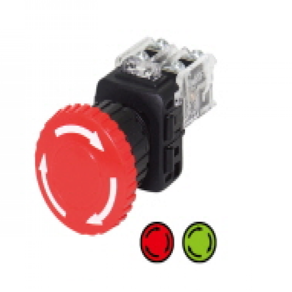 비상 정지용 푸쉬록턴 리셋 스위치 - 녹색 [KGE-N4R1G]