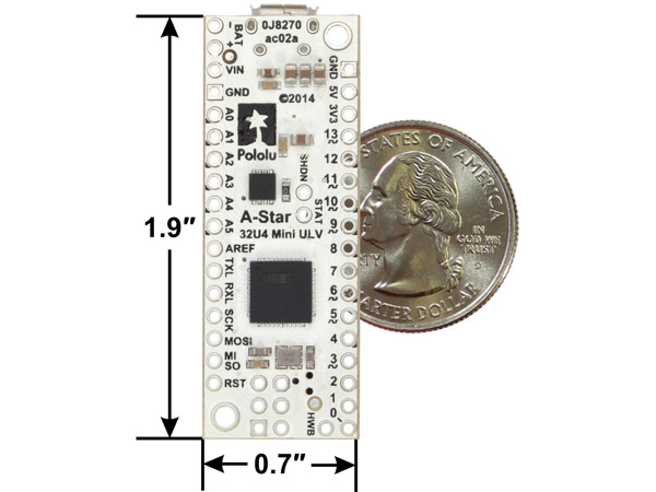 디바이스마트,리퍼브존 > 리퍼브샵,Pololu,[리퍼제품] A-Star 32U4 Mini ULV,ATmega32U4 기반의 아두이노 호환 모듈. (USB 케이블 별매)
