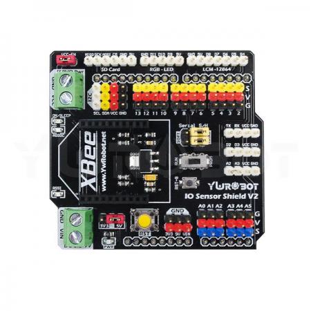 디바이스마트,오픈소스/코딩교육 > 아두이노 > 아두이노 호환쉴드,YwRobot,Arduino IO 센서 실드 V2 [ARD080124],아두이노 호환 센서 확장보드 / 3.3v~5v 변환 / 소프트,하드웨어 직렬 포트 전환 / 무선 블루투스 프로그래밍 / 사이즈: 63*69mm