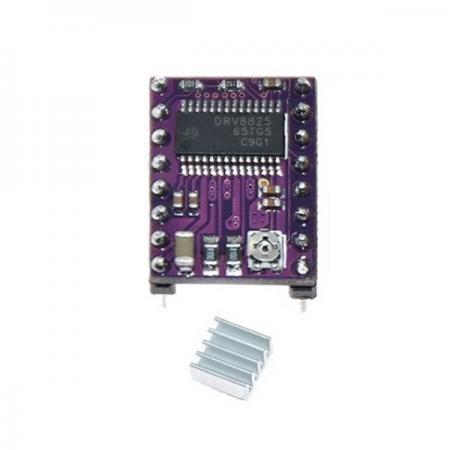 디바이스마트,기계/제어/로봇/모터 > 모터드라이버 > 스텝모터 드라이버,SMG,DRV8825 정밀 스텝모터 드라이버 모듈 (방열판 포함),DRV8825 Stepper Motor Driver / 방열판 포함 / Voltage: 8.2V - 45V / Size: 20mm x 15mm