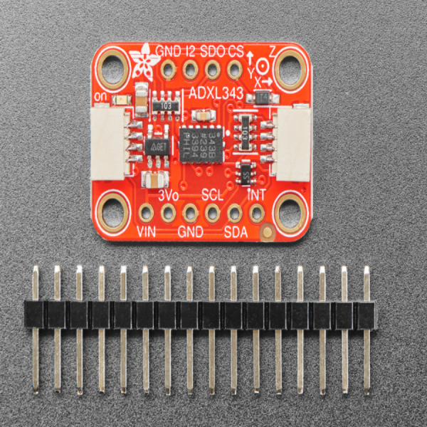 디바이스마트,MCU보드/전자키트 > 센서모듈 > 가속도/자이로/지자기센서 > 가속도센서,Adafruit,ADXL343-Triple-Axis Accelerometer(+-2g/4g/8g/16g)w/I2C/SPI-STEMMA QT/Qwiic [ada-4097],Arduino, Raspberry Pi,  CircuitPython (Python 3) 호환 / 3축 MEM 디지털 가속도계 / 입력 전압 : 2.0-3.6 V / 디지털 I2C 및 SPI 인터페이스