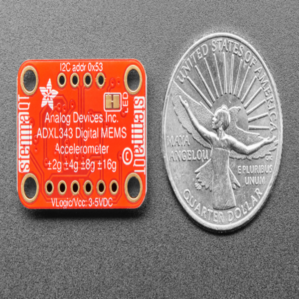 디바이스마트,MCU보드/전자키트 > 센서모듈 > 가속도/자이로/지자기센서 > 가속도센서,Adafruit,ADXL343-Triple-Axis Accelerometer(+-2g/4g/8g/16g)w/I2C/SPI-STEMMA QT/Qwiic [ada-4097],Arduino, Raspberry Pi,  CircuitPython (Python 3) 호환 / 3축 MEM 디지털 가속도계 / 입력 전압 : 2.0-3.6 V / 디지털 I2C 및 SPI 인터페이스