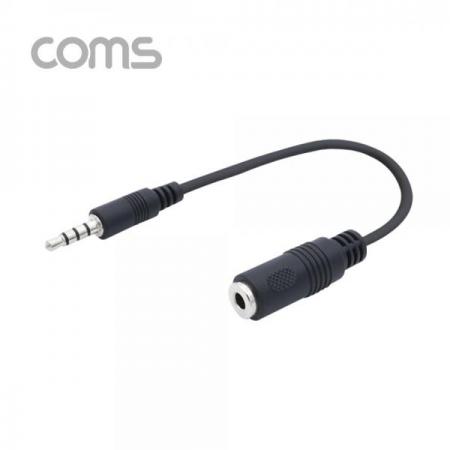 디바이스마트,케이블/전선 > 영상/음향 케이블 > 스테레오/RCA 케이블,Coms,마이크 변환 젠더 4극 3.5 (M) / 2,3극 3.5 (F) / 15CM / BLACK [BU957],마이크 변환 젠더 4극 3.5 (M) / 2/3극 3.5 (F) / 15cm / Black