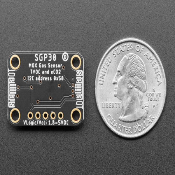 디바이스마트,MCU보드/전자키트 > 센서모듈 > 먼지/가스/연기/불꽃 > 가스/공기질/연기센서,Adafruit,Adafruit SGP30 Air Quality Sensor Breakout - VOC and eCO2 [ada-3709],광범위한 휘발성 유기 화합물(VOCs)과 H2를 검출하는 가스 센서 /  I2C 인터페이스 / 습도 보정 기능을 설정 가능 / 3.3V, 5V 마이크로 컨트롤러와 함께 쉽게 사용