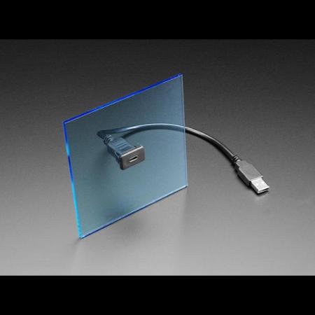 디바이스마트,케이블/전선 > USB 케이블 > 패널마운트(MF) 케이블,Adafruit,Snap-In Panel Mount Cable - USB C Socket to USB A Plug [ada-4052],USB Type C Female Snap-In 형 패널마운트 (암) ↔  USB Type A Male (수) 케이블 길이 : 30cm ± 5cm / Snap-In 패널마운트 사이즈 :  28 x 16 x 2.7mm