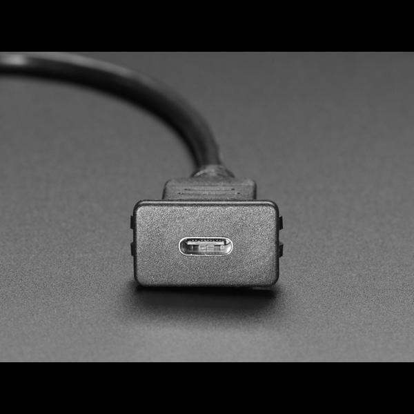 Snap-In Panel Mount Cable - USB C Socket to USB A Plug [ada-4052]