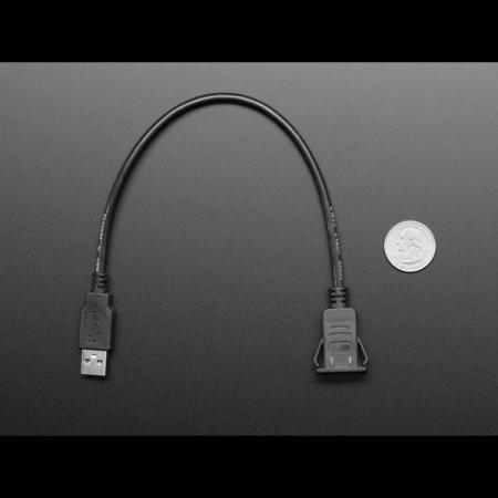 디바이스마트,케이블/전선 > USB 케이블 > 패널마운트(MF) 케이블,Adafruit,Snap-In Panel Mount Cable - USB C Socket to USB A Plug [ada-4052],USB Type C Female Snap-In 형 패널마운트 (암) ↔  USB Type A Male (수) 케이블 길이 : 30cm ± 5cm / Snap-In 패널마운트 사이즈 :  28 x 16 x 2.7mm