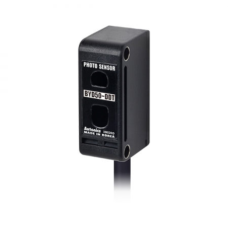 디바이스마트,센서 > 광센서 > 산업용 광센서,(주)오토닉스,포토센서 BYD50-DDT,NPN 오픈 콜렉터 / 한정거리반사형 / 검출거리: 10~50MM / 전원전압: DC12V~24V / 소비전류: 35mA이하 / 검출물체: 불투명체, 반투명체 / 광원: 적외 LED / 응답시간: 1ms 이하 / 동작모드: Light ON / 배선인출형(Ø3.5, 2m) / IP64