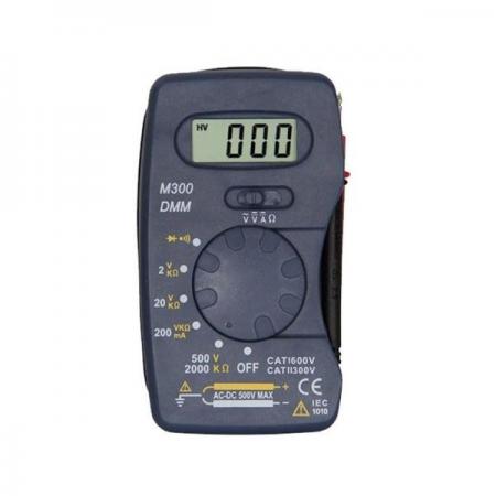 디바이스마트,계측기/측정공구 > 전기/전자 계측기 > 휴대형멀티미터,SMG,디지털 멀티미터 M300,작고 휴대하기 편리한 저가형 디지털 멀티미터 / DCV : ≤ 500V / ACV : ≤ 500V / DCA : ≤ 200mA / 저항 : ≤ 2000KΩ / 23A 12V  배터리를 사용해야 합니다.