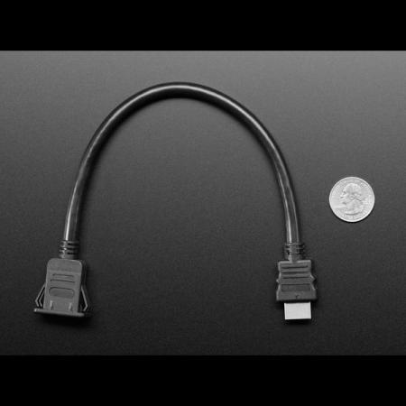 디바이스마트,케이블/전선 > 영상/음향 케이블 > HDMI 케이블,Adafruit,Snap-In Panel Mount HDMI Cable - 30cm [ada-4054],Snap-In 형 HDMI 패널 마운트 Female (암) ↔ HDMI Male (수)  케이블 길이 : 30cm ± 5cm / Snap-In 패널마운트 사이즈 : 28 x 16 x 2.7mm