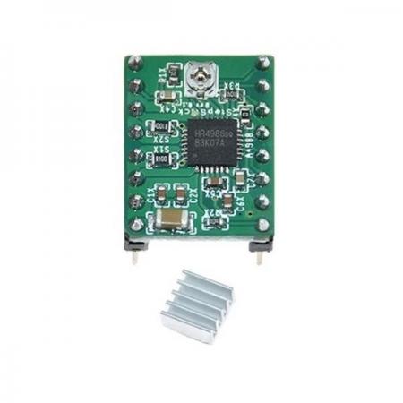 디바이스마트,기계/제어/로봇/모터 > 모터드라이버 > 스텝모터 드라이버,SMG,A4988 스텝모터 드라이버 모듈 그린 GREEN (방열판 포함),A4988 Stepper Motor Driver / 방열판 포함 / Voltage: 3V - 5.5V / Size: 21mm x 11mm