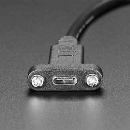디바이스마트,케이블/전선 > USB 케이블 > 패널마운트(MF) 케이블,Adafruit,Panel Mount Cable USB C to Type A - 30cm [ada-4053],USB Type C Female 패널마운트 (암) ↔  USB Type A Male (수) 케이블 길이 : 30cm ± 5cm / 케이블 직경 : 4.5mm
