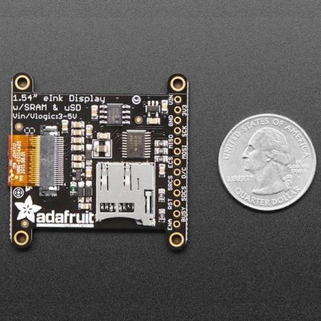 디바이스마트,MCU보드/전자키트 > 디스플레이 > LCD/OLED,Adafruit,Adafruit 1.54' Monochrome eInk / ePaper Display with SRAM - 200x200 Monochrome [ada-4196],Adafruit의  E-Paper Display 입니다. 사이즈 43.5mm x 43mm x 4.6mm 흑백 디스플레이 입니다.