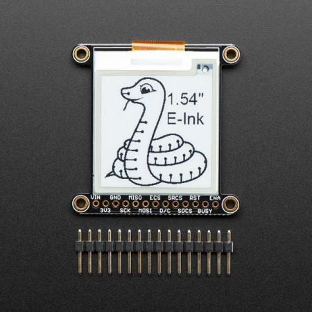 디바이스마트,MCU보드/전자키트 > 디스플레이 > LCD/OLED,Adafruit,Adafruit 1.54' Monochrome eInk / ePaper Display with SRAM - 200x200 Monochrome [ada-4196],Adafruit의  E-Paper Display 입니다. 사이즈 43.5mm x 43mm x 4.6mm 흑백 디스플레이 입니다.