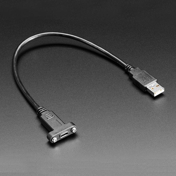 Panel Mount Cable USB C to Type A - 30cm [ada-4053]