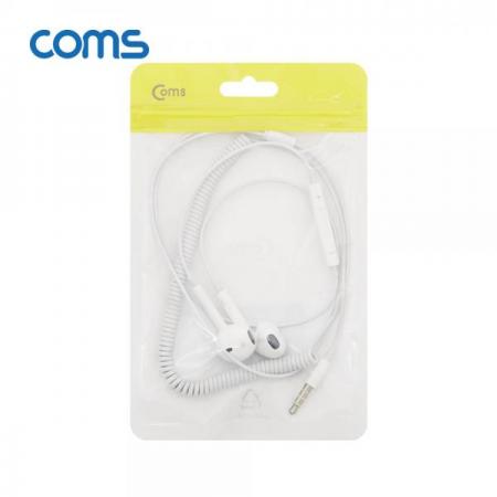 디바이스마트,컴퓨터/모바일/가전 > 음향ㆍ영상ㆍ카메라 > 헤드폰/이어폰 > 이어폰,Coms,스프링 이어폰 / 볼륨컨트롤 / 마이크 / 3.5mm / White [ID733],스프링 이어폰 / 볼륨컨트롤 / 마이크 / 3.5mm / White