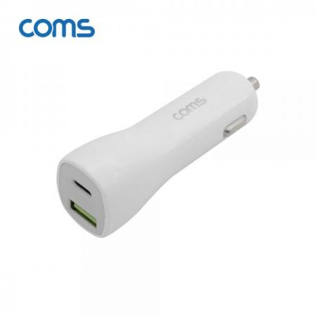 디바이스마트,컴퓨터/모바일/가전 > 게임/취미/캠핑용품 > 차량내부용품 > 실내용품,Coms,차량용 시가잭(시거잭) 고속충전기 White (USB 3.1 Type C / 12V~24V / 45W / 퀄컴 QC 3.0) [LS192], 차량용 시가잭(시거잭) 고속충전기 White (USB 3.1 Type C / 12V~24V / 45W / 퀄컴 QC 3.0)
