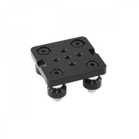 디바이스마트,기계/제어/로봇/모터 > 원자재/DIY 기타 > 프로파일 > 악세사리류,유니즈,V슬롯 20프로파일용  디스크(블랙),브라켓 / 20프로파일용 / 알루미늄 / 50mm X 50mm [**주의사항**V슬롯 프로파일용에만 장착되는 베어링 디스크입니다.]