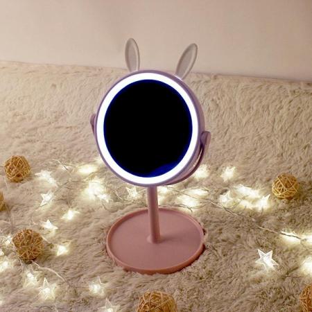 디바이스마트,사무/생활/서적 > 리빙/인테리어/DIY > 인테리어소품,유니즈,메이크업 화장거울 LED 탁상용 거울 정리함 (화이트),LED 밝기 조절이 가능한 탁상거울입니다.