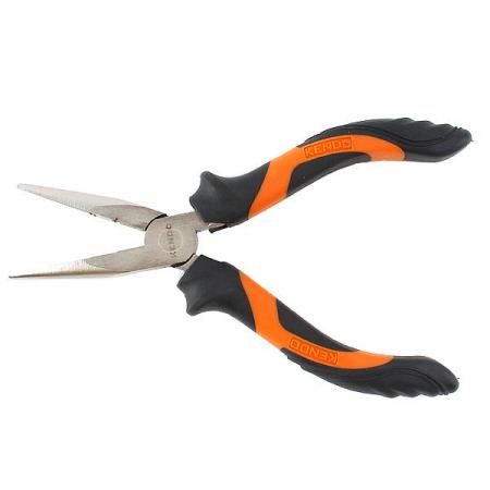 디바이스마트,수공구/전자공구/전동공구 > 작업공구 > 플라이어류 > 롱노우즈,KENDO,6인치 롱노우즈 플라이어 [K10301],사이즈 : 160mm / 재질 : C55 카본스틸 / 용도 : 가는 구리선이나 철사를 끊거나 좁은 장소에서 세공할 때 사용