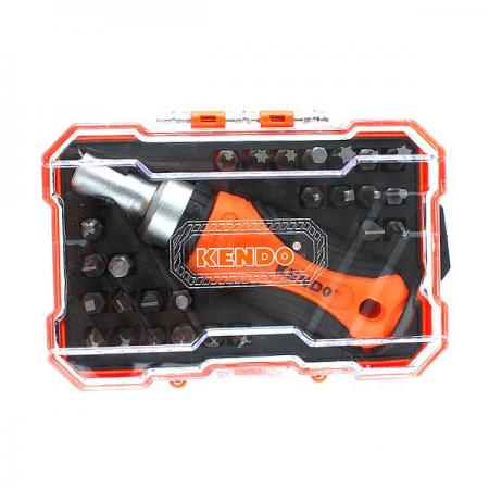 디바이스마트,수공구/전자공구/전동공구 > 작업공구 > 드라이버류 > 라쳇드라이버,KENDO,라쳇 드라이버 세트 27pcs [K20665],라쳇 드라이버 x 1 / 비트 x 26 구성