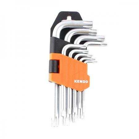 디바이스마트,수공구/전자공구/전동공구 > 작업공구 > 렌치/스패너 > 별렌치,KENDO,육각 별렌치 세트 9pcs [K20741],9개입 세트 / 재질 : 크롬 바나디움 스틸 / 용도 : 별모양 비트를 풀거나 조일 때 사용