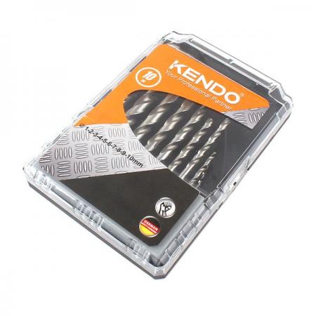 디바이스마트,수공구/전자공구/전동공구 > 초경/절삭공구 > 드릴류 > 스트레이트드릴,KENDO,HSS 드릴비트 세트 10pcs [K11603033],사이즈 : 1-2-3-4-5-6-7-8-9-10mm 파이  / 용도 : 금속판이나 목재에 구멍을 뚫는 공구로 드릴링 머신에 장치해서 사용