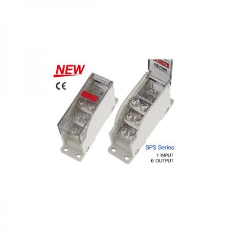 디바이스마트,커넥터/PCB > 터미널블럭 > 단자대 타입 > 전원 분배 단자대,IOLINK,전원분배블럭 SPS30-M6/6*M5,Screw식 배선형 전원분배블럭 / 케이스 일체형 /  정격전류 : 75A / 정격전압 : 600V / 취부나사 : M4 / 입력전선 : AWG10~4 / 입력나사 : M6 / 출력전선 : AWG12~6 / 출력나사 : M5