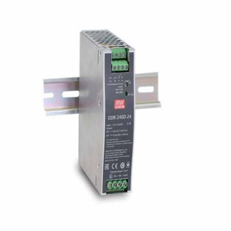 디바이스마트,전원/파워/배터리 > DC-DC 컨버터 모듈 > 승압·강하형 모듈(외장) > 절연 스위칭 모듈,MEANWELL,DDR-240,[민웰 파워서플라이] 240W Single Output SMPS(1채널 DC/DC 컨버터)/딘레일(찬넬)타입, Remote ON/OFF, 병렬연결