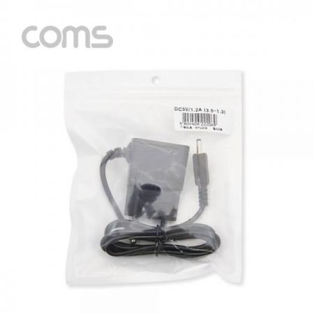 디바이스마트,케이블/전선 > PC/네트워크/통신 케이블 > 전원/파워 케이블,Coms,아답터 (정전압) DC 5V 1.2A, Black - 3.5mm / 1.1mm [SR2206],Coms 아답터 (정전압) DC 5V 1.2A/ Black - 3.5mm / 1.1mm