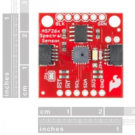 디바이스마트,MCU보드/전자키트 > 센서모듈 > 빛/조도/컬러/UV > 컬러/UV센서,SparkFun,SparkFun Spectral Sensor Breakout - AS7262 Visible (Qwiic) [SEN-14347],AS7262 분광기는  450, 500, 550, 570, 600 및 650nm의 가시 광선 범위의 파장을 검출하며 다른 물질들이 다른 빛의 파장들을 어떻게 흡수하고 반사하는지를 측정하고 특징짓기 쉽게 해줍니다.