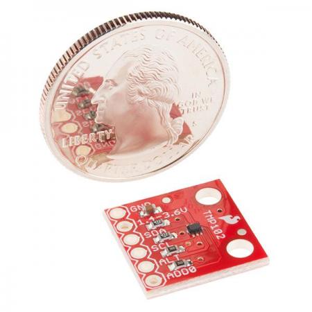 디바이스마트,MCU보드/전자키트 > 센서모듈,SparkFun,SparkFun Digital Temperature Sensor Breakout - TMP102 [SEN-13314],온도 오차± 0.5 ° C이며, I2C 통신용 4.7kΩ 풀업 저항이 내장되어 있으며 구동 전압은 1.4V ~ 3.6V입니다