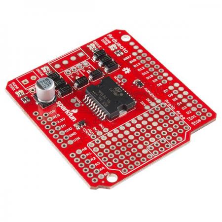 디바이스마트,오픈소스/코딩교육 > 아두이노 > 아두이노 호환보드,SparkFun,SparkFun Ardumoto - Motor Driver Shield [DEV-14129],L298 H 브릿지를 기반으로하는 쉴드로, 채널 당 2A까지 2 개의 DC  모터를 개별적으로 구동 할 수 있습니다.