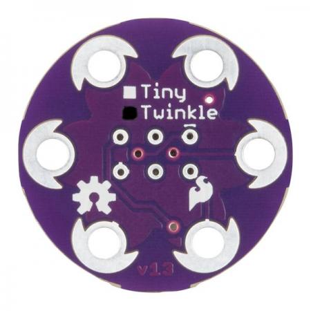 디바이스마트,MCU보드/전자키트 > 전원/신호/저장/응용 > 웨어러블 > 보드/모듈/키트,SparkFun,LilyTwinkle [DEV-11364],프로그래밍 설정이나 부피가 큰 보드없이 최대 4개까지의 Lily pad LED를 옷이나 섬유에 꿰매고 배터리를 연결하면 부드럽게 LED가 점멸합니다. (Lily Pad LED 별도 구매)