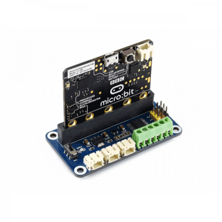 디바이스마트,오픈소스/코딩교육 > Micro:Bit > 마이크로비트 확장/변환보드,Seeedstudio,Driver Breakout for micro:bit, drives motors and servos [105990091],마이크로:비트 호환 / 2x DC 모터 인터페이스, 3x 서보 인터페이스 / 전원 : 6~12V / 서보 전압 : 5V