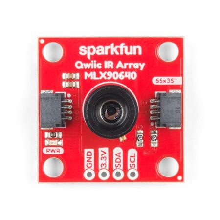 디바이스마트,MCU보드/전자키트 > 카메라/비디오 > 얼굴인식/열화상센서,SparkFun,SparkFun IR Array Breakout - 55 Degree FOV, MLX90640 (Qwiic) [SEN-14844],Field of View: 55°x35° / 32x24의 열전대 센서가 장착되어 있어  -40 ° C-300 ° C의 온도 측정 범위에서 ± 1.5 ° C 정확도의 표면 온도를 감지하는 저 해상도 이미지를 생성합니다.  원활한 데이터 계산을 위해 RAM 용량이 20kb 이상인 MCU 칩셋의 제품을 사용하시기를 권장합니다. (Arduino Uno 또는 동일 사양의 제품 비권장)