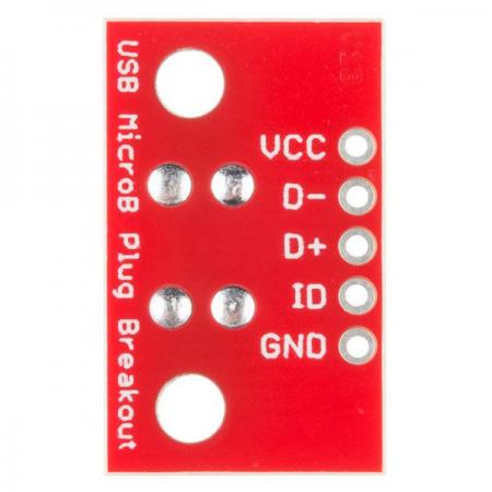 디바이스마트,커넥터/PCB > I/O 커넥터 > USB/IEEE 커넥터 > Micro USB B타입 커넥터,SparkFun,SparkFun USB MicroB Plug Breakout [BOB-10031],수직으로 연결을 할수있는 PCB 기판 Micro B 커넥터 모듈입니다.  23.54L x 14.75W x 14.65H mm