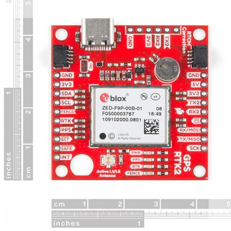 디바이스마트,MCU보드/전자키트 > 통신/네트워크 > GNSS/GPS,SparkFun,SparkFun GPS-RTK2 Board - ZED-F9P (Qwiic) [GPS-15136],3차원 정확도가 가능한 RTK를 포함한 고정밀 GNSS 및 GPS 프로젝트를 위한 최고급 모듈 입니다. Weight: 6.8g / Dimensions: 43.5mm x 43.2mm