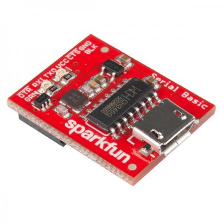 디바이스마트,MCU보드/전자키트 > 개발용 장비 > USB/RS232/RS485 컨버터,SparkFun,SparkFun Serial Basic Breakout - CH340G [DEV-14050],5V 및 3.3V 전원 입력으로 작동하며 추가 드라이버가 필요없이 대부분의 운영 체제에 자동 설치 되며 CH340G IC를 기반으로 직렬 신호를 USB로 빠르고 쉽게 변환이 쉬운 제품입니다.