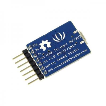 디바이스마트,MCU보드/전자키트 > 개발용 장비 > USB/RS232/RS485 컨버터,Seeedstudio,USB To Uart 5V&3V3 [103990049],CH340 기반의 USB 시리얼 어댑터 / USB 규격 버전 2.0 준수 / 작동 전압 : DC 5V