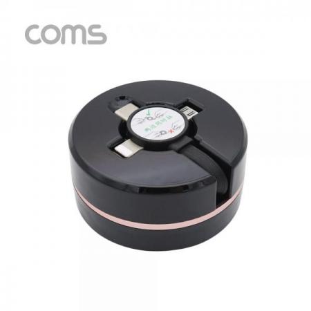 디바이스마트,컴퓨터/모바일/가전 > 스마트폰/스마트기기 > 케이블/젠더 > 멀티 케이블,Coms,스마트폰멀티케이블(자동감김/3in1)/Black/TypeC/iOS8Pin/Micro5P/95cm [ID457],스마트폰멀티케이블(자동감김/3in1)/Black/TypeC/iOS8Pin/Micro5P/95cm