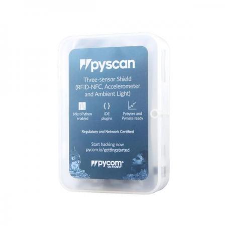 디바이스마트,MCU보드/전자키트 > 센서모듈 > 빛/조도/컬러/UV,Seeedstudio,Pyscan - A Sensor Shield for Pycom Development Boards [103100042],어떤 Pycom 멀티 네트워크 개발 보드와도 사용할 수 있는 센서 실드 / 가속도계, 광센서 및 RFID 기능