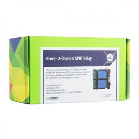 디바이스마트,MCU보드/전자키트 > 전원/신호/저장/응용 > 릴레이,Seeedstudio,Grove - 2-Channel SPDT Relay [103020132],2채널 / 2개의 SPDT 스위치가 있음 / 5V DC를 사용하여 최대 250V AC 또는 110V DC를 제어