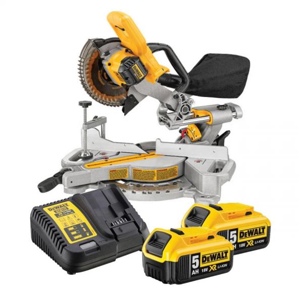 디바이스마트,수공구/전자공구/전동공구 > 전동/엔진공구 > 충전공구 > 충전각도절단기,디월트,충전 각도 절단기 DCS361P2 배터리2개 (18V/5.0A),18V 7¼인치 슬라이딩 마이터쏘 (5.0Ah)