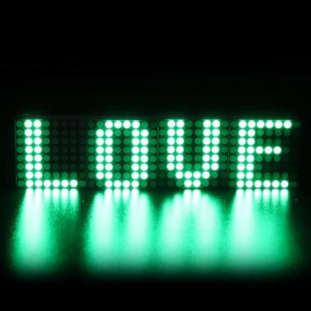 디바이스마트,MCU보드/전자키트 > 디스플레이 > 도트매트릭스,YwRobot,아두이노 MAX7219 Round타입 8X32 도트 매트릭스 모듈 (그린) [DIS090033],다양한 문자 출력 가능 /  LED 제어 MAX7219칩 장착 / 엔코더 BCD 출력 / 코드 스캔 및 출력 / 사이즈 : 128mm X 32mm X 14mm